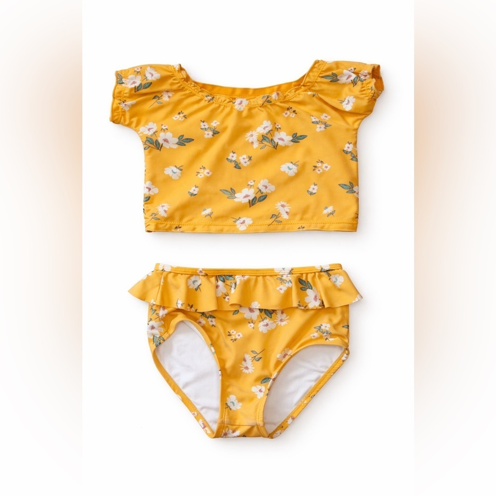 Coral Reef Floral Two Piece Swimsuit Set Girls 4/5